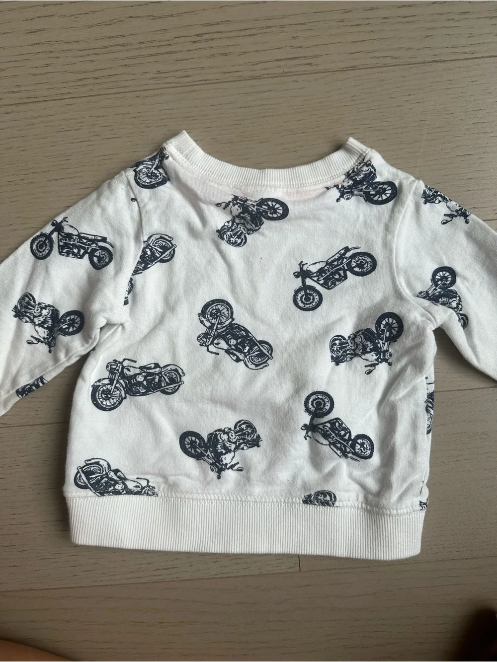 Carter's White Sweatshirt with Navy Motorcycle Print